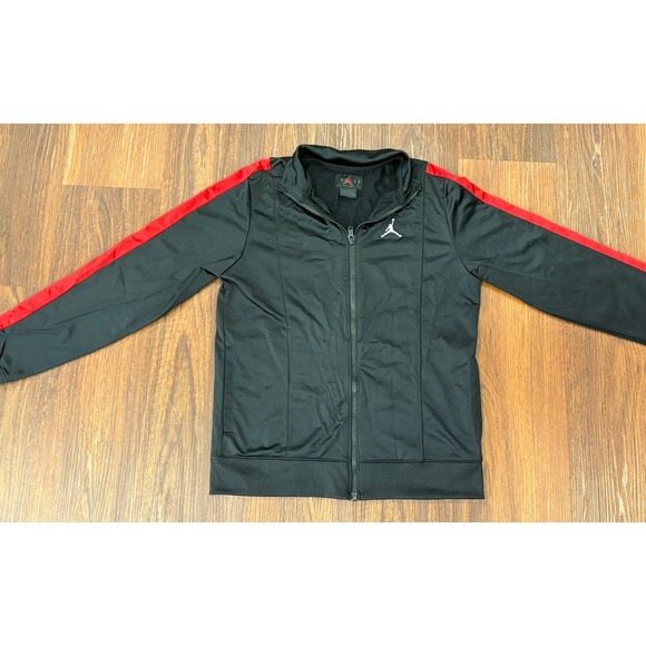 Nike Air Jordan Jacket Boys Size XL Black Red Full Zip Long Sleeves - Picture 2 of 16
